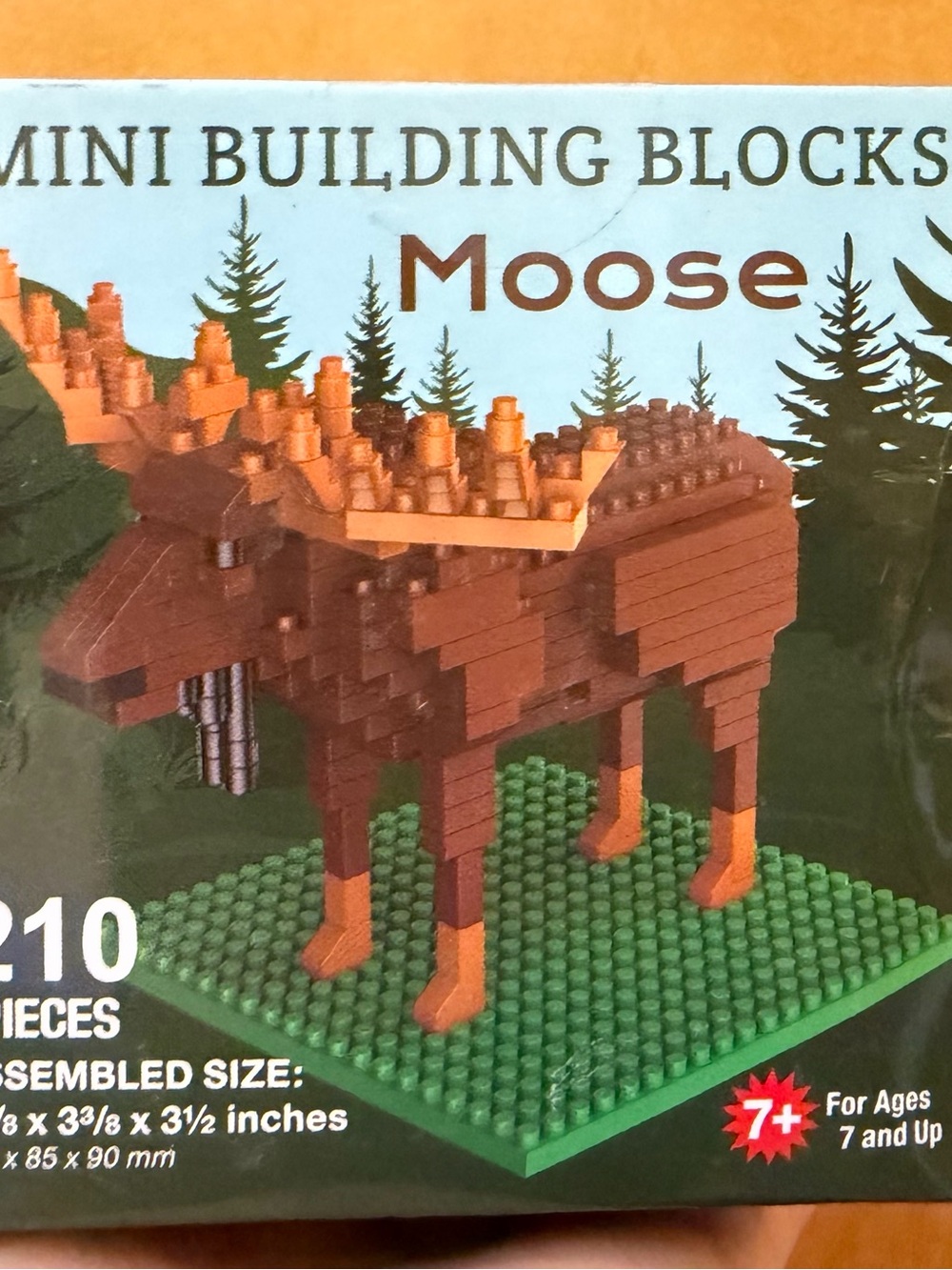 Moose Mini Building Blocks Toy - Brown